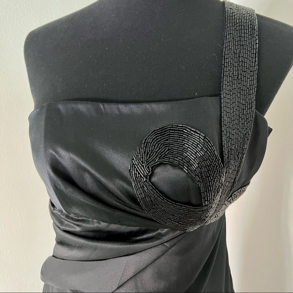 COLLETTE DINNIGAN Couture Black Silk Beaded Gown - XS/S